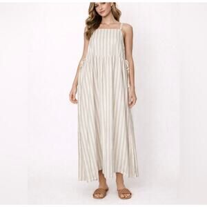 Samansa Mos2 Sz F One Sz Japanese Lagenlook Cotton Overall Dress Granola Natural